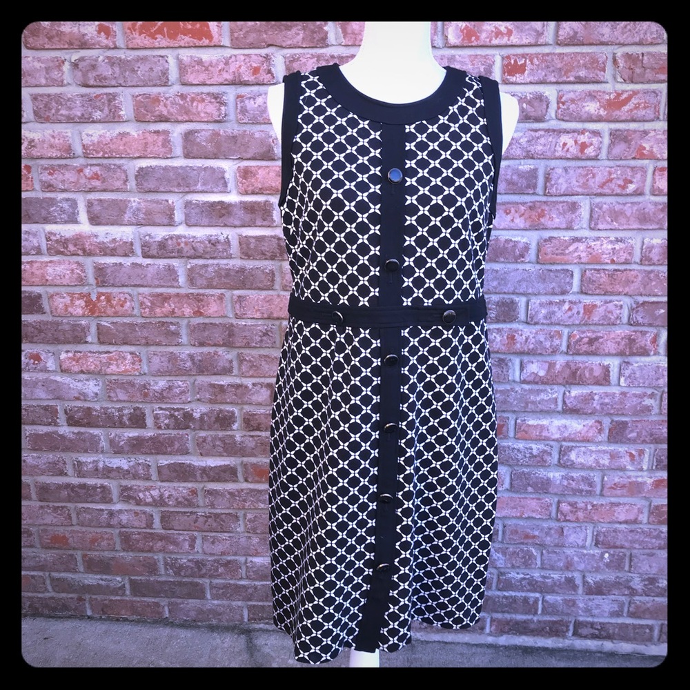 Talbots Petite Black and White Dress
